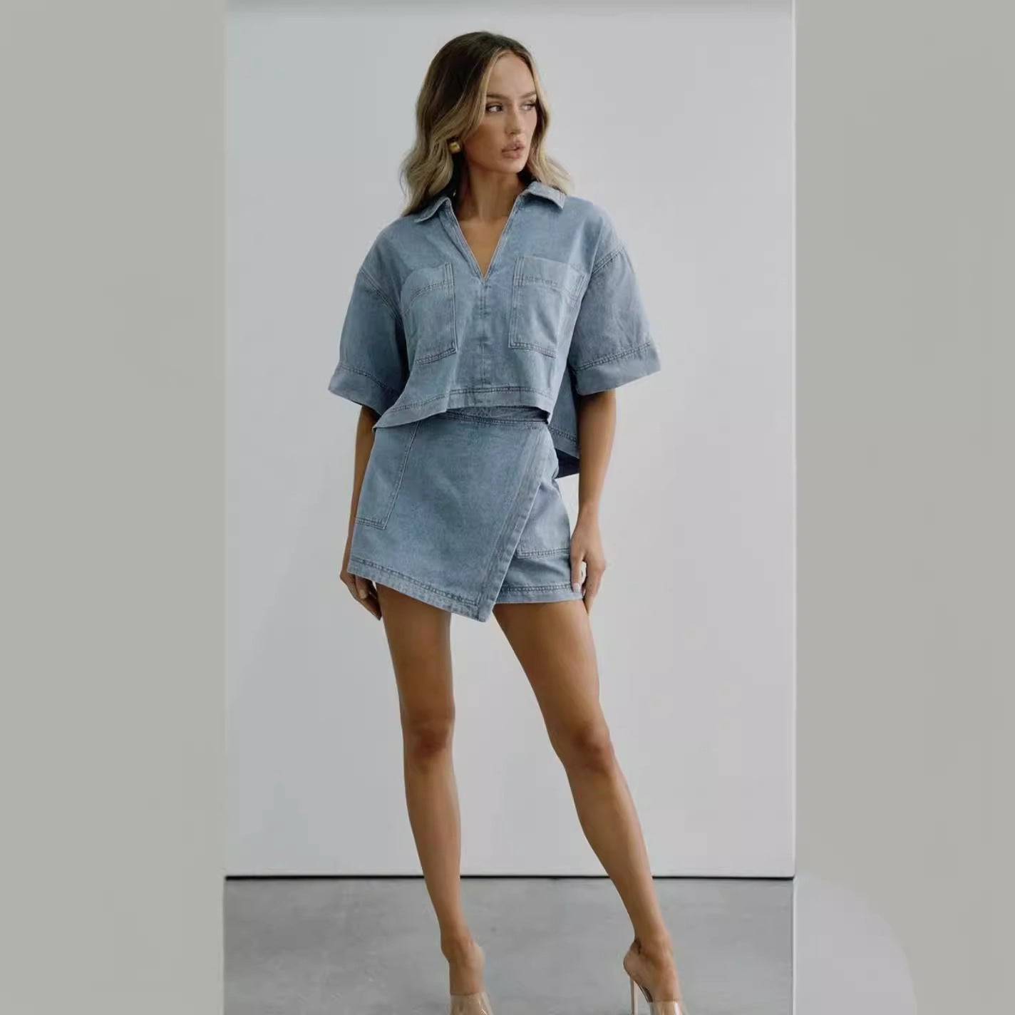 LeLieu™ | Tweedelige Leanne jeanslook set