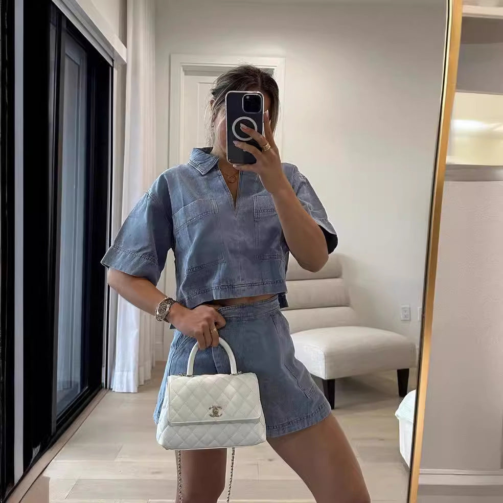 LeLieu™ | Tweedelige Leanne jeanslook set