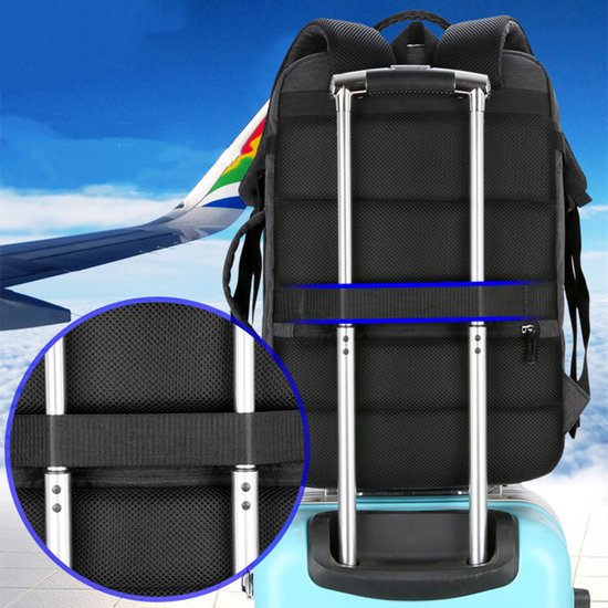 Stevige multifunctionele laptoptas / schooltas - laptop tot 15,6 inch - water afstotend, meerdere vakken - met usb aansluiting