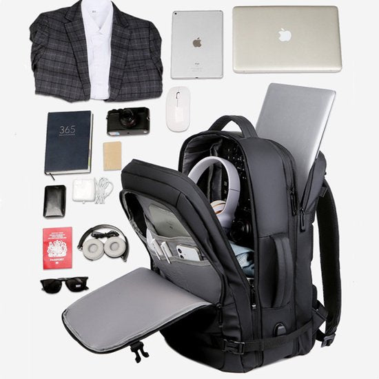 Stevige multifunctionele laptoptas / schooltas - laptop tot 15,6 inch - water afstotend, meerdere vakken - met usb aansluiting