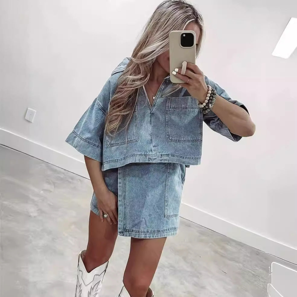 LeLieu™ | Tweedelige Leanne jeanslook set