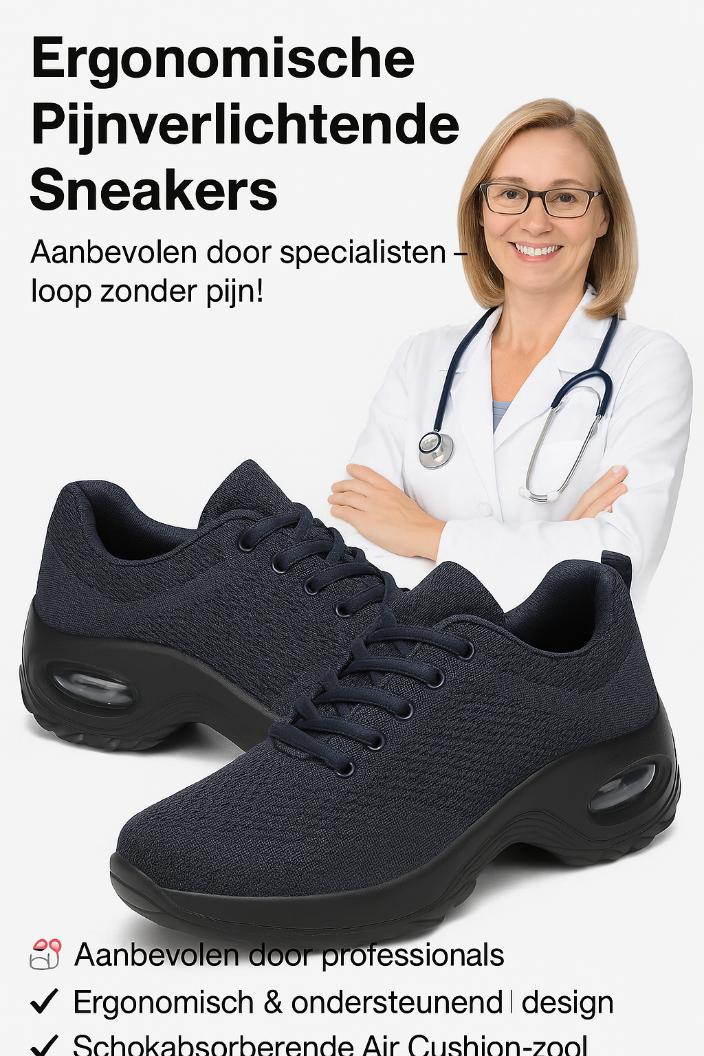 Ergonomische Pijnverlichtende Sneakers – Ultiem Comfort bij Elke Stap