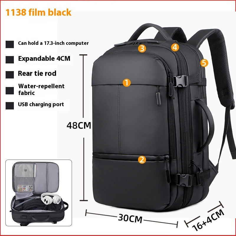 Stevige multifunctionele laptoptas / schooltas - laptop tot 15,6 inch - water afstotend, meerdere vakken - met usb aansluiting